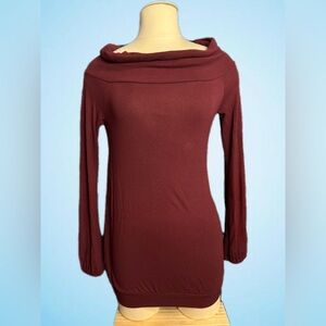 Sisley/Benetton cowl neck long sleeve, burgundy